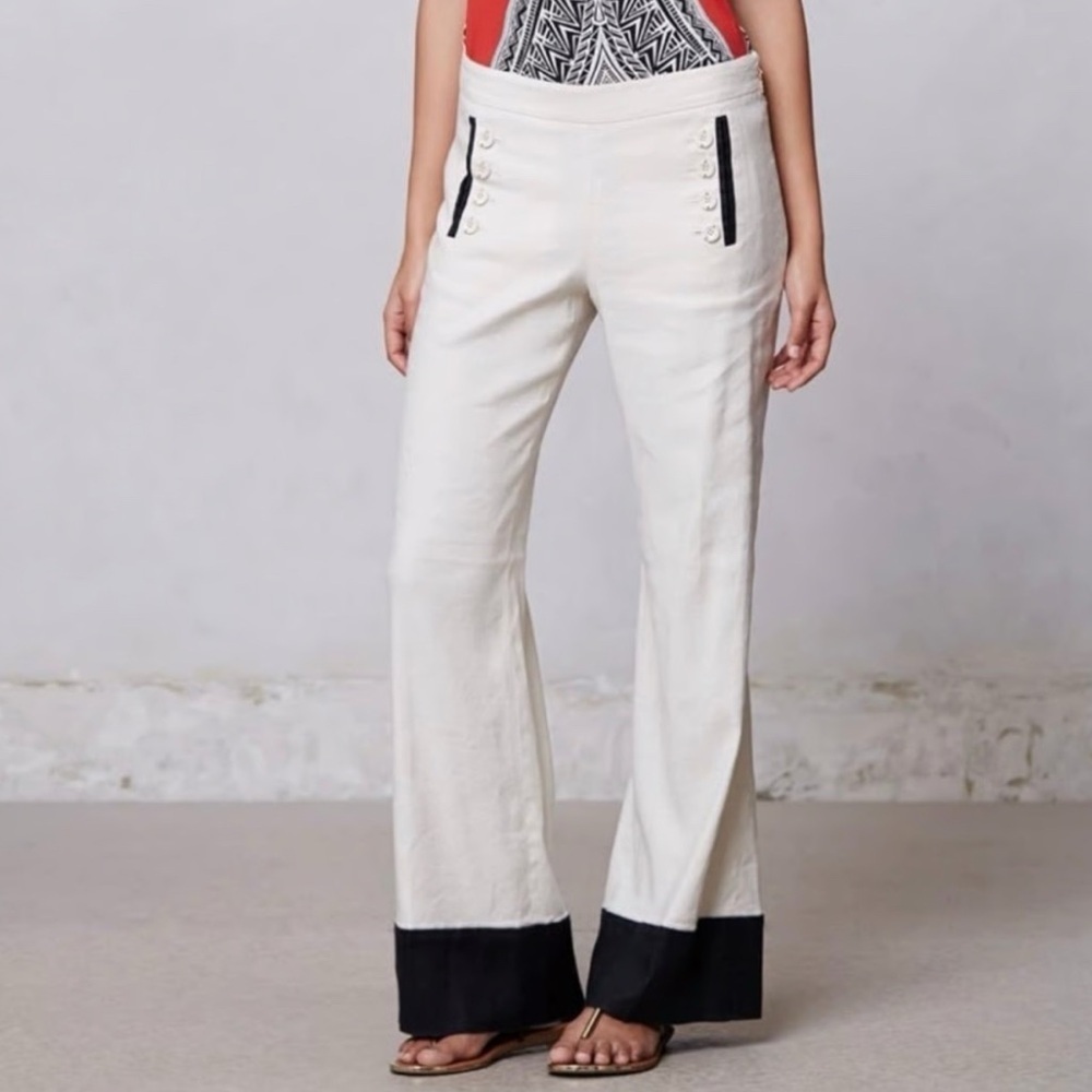 Anthropologie Leifsdottir Starboard Linen Sailor Pants